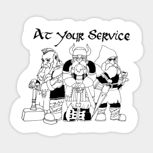 Dwarves At Your Service Sticker